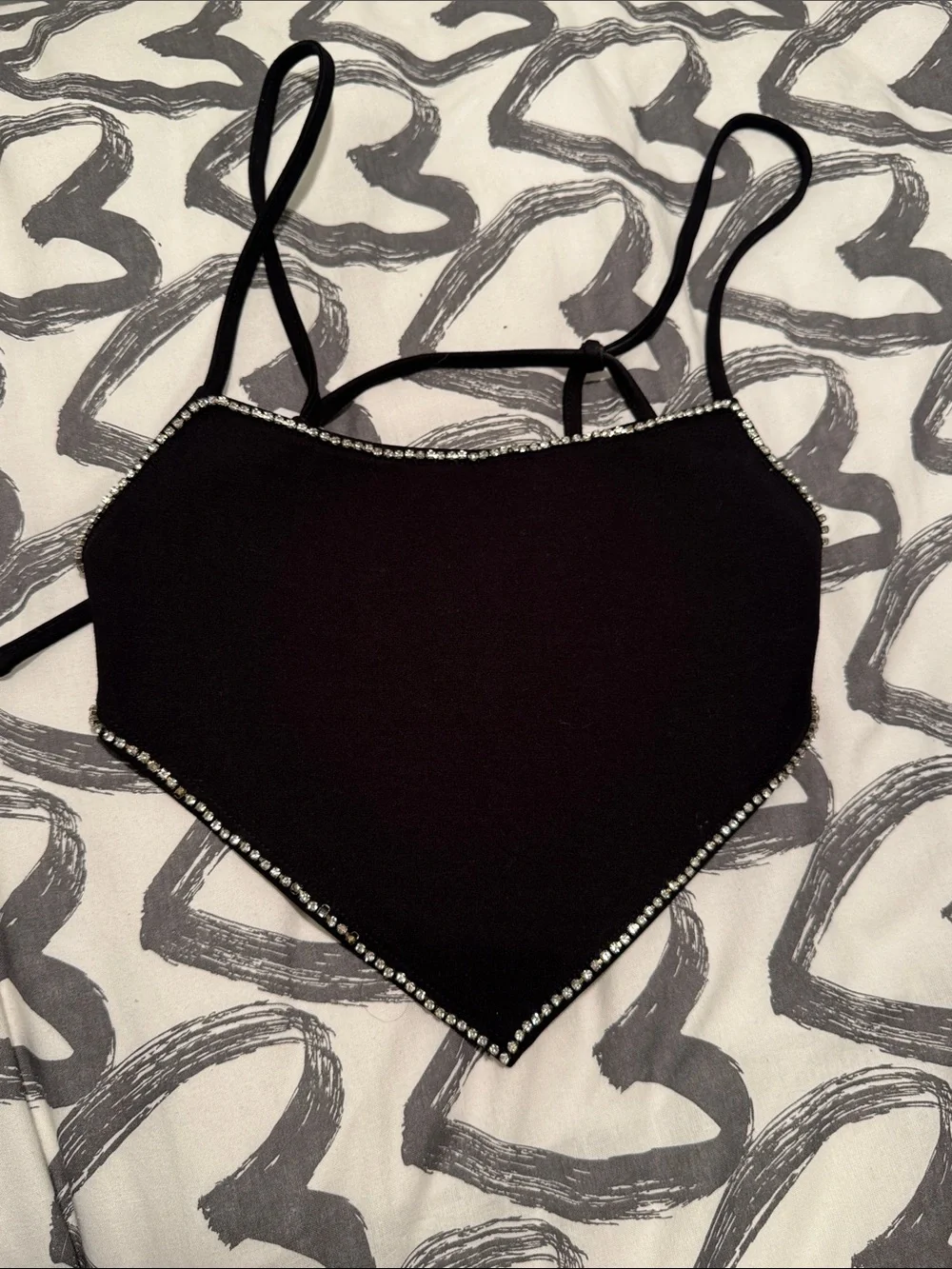 superdown Black Strappy Crop Top - Picture 1 of 3